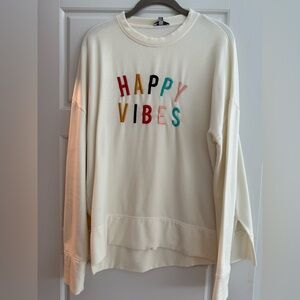 Vibrant Lettering Cream Sweater
